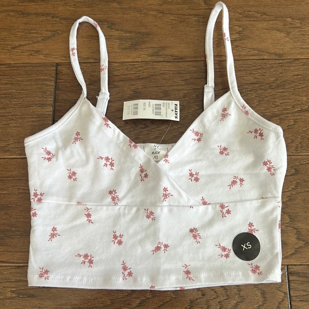 Ivy and Main white rose tank top from tillys